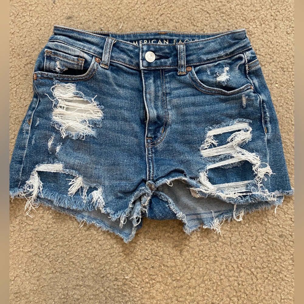 High rise jean shorts